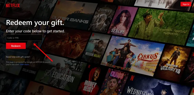 Netflix Gift Cards Codes
