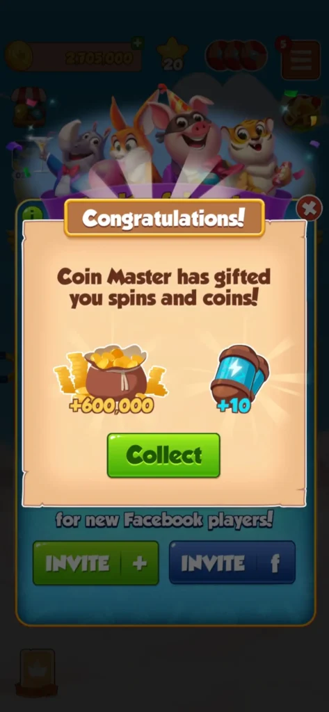 A coin master image which showing you have got coins